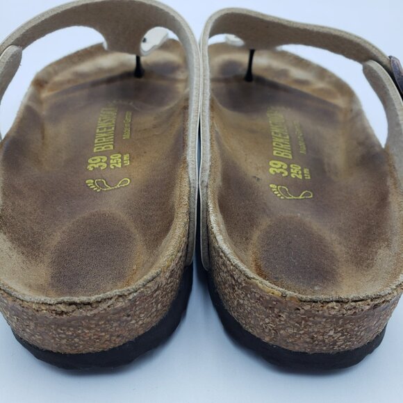 Birkenstock Gizeh Thong Sandals 39 Womens Slip On Leather Pearl White - Picture 7 of 9